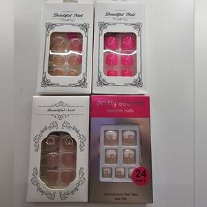 Press On Toenails 4 Pack Bundle